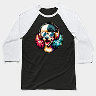 Smiling DJ Poodle Rocks the Party Night Baseball T-Shirt